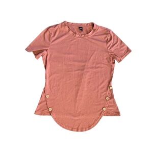 {Shein} Botton Side Solid Tee with short sleeves